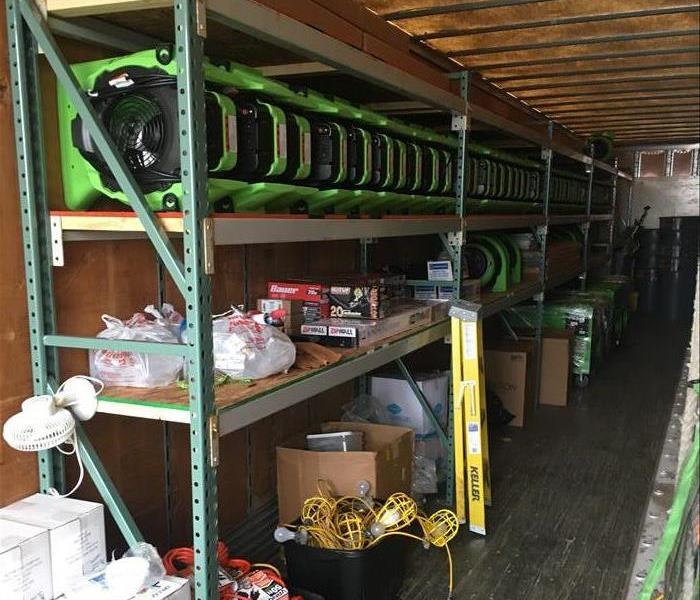 SERVPRO Box Truck Stocked with Drying Equipment and Products